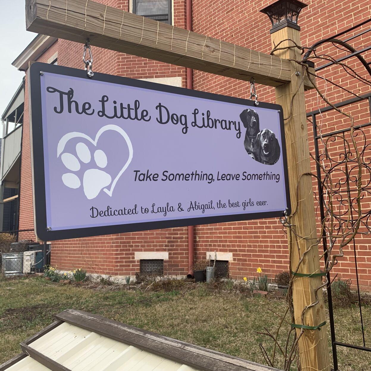 Signage for Little Dog Library